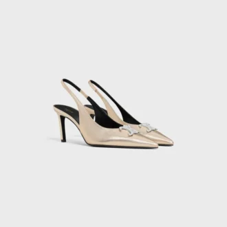 CELINE Alma Triomphe Slingback aus laminiertem Kalbsleder