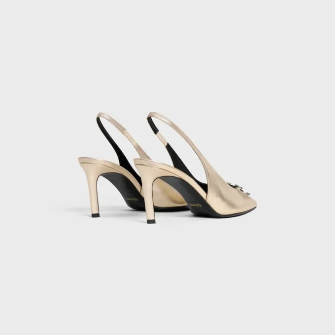 CELINE Alma Triomphe Slingback aus laminiertem Kalbsleder