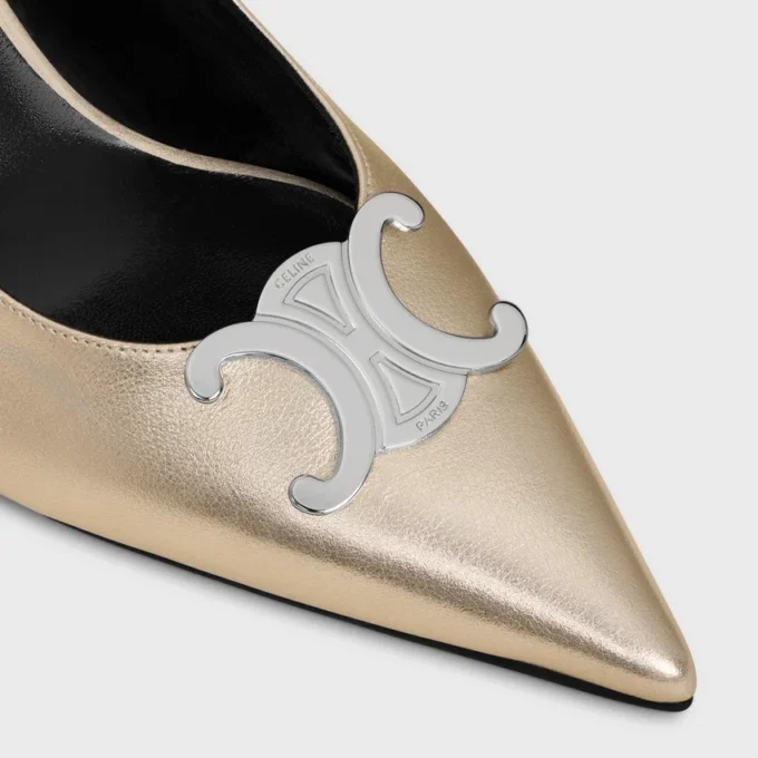 CELINE Alma Triomphe Slingback aus laminiertem Kalbsleder
