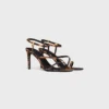CELINE Ava Sandale aus Grosgrain-Stoff mit Leopardenmuster CELINE Ava Sandale aus Grosgrain-Stoff mit Leopardenmuster