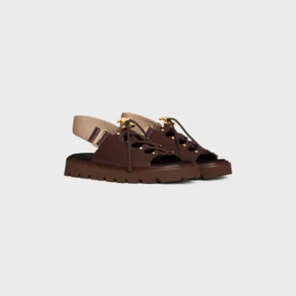 CELINE Billie Chunky Sandale aus Kalbsleder und Textil CELINE Billie Chunky Sandale aus Kalbsleder und Textil