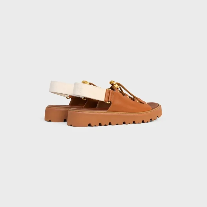 CELINE Billie Chunky Sandale aus Kalbsleder und Textil CELINE Billie Chunky Sandale aus Kalbsleder und Textil