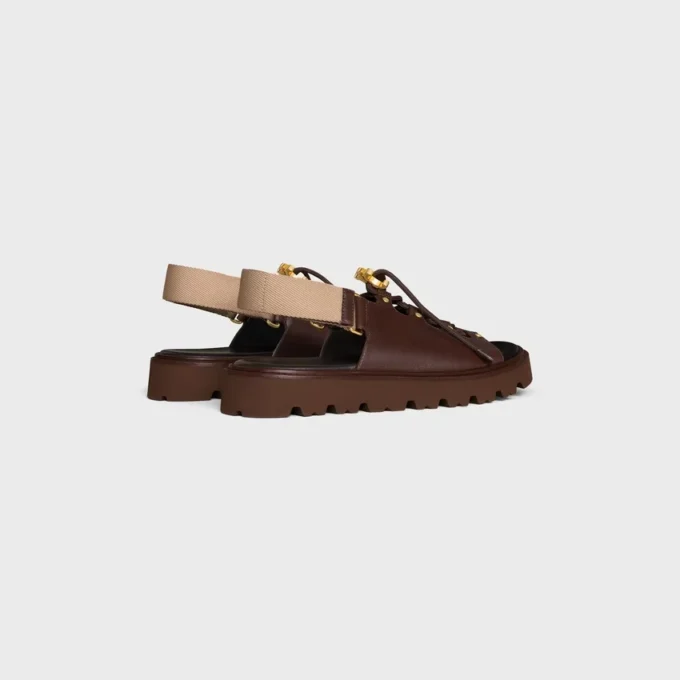 CELINE Billie Chunky Sandale aus Kalbsleder und Textil CELINE Billie Chunky Sandale aus Kalbsleder und Textil