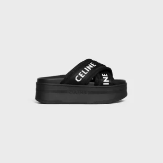 Celine Block Slide aus Mesh, Nylon und Textil mit Celine-Jacquard Celine Block Slide aus Mesh, Nylon und Textil mit Celine-Jacquard