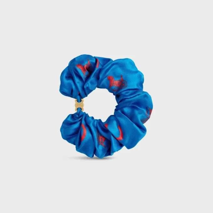 CELINE C Sulky Scrunchy aus Seide und Messing mit Goldfinish CELINE C Sulky Scrunchy aus Seide und Messing mit Goldfinish