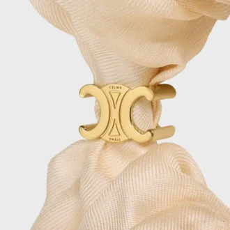 CELINE C Sulky Scrunchy aus Seide und Messing mit Goldfinish