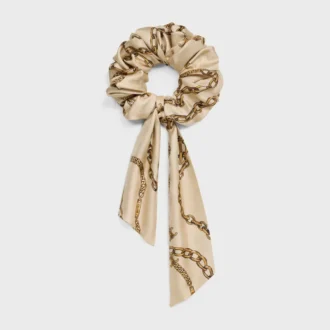 CELINE Chains Bow Scrunchy aus Seide