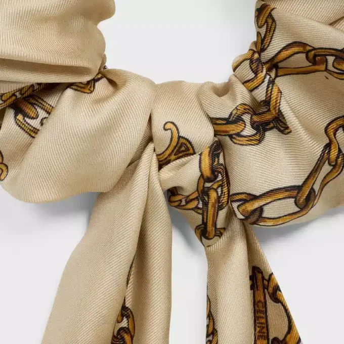 CELINE Chains Bow Scrunchy aus Seide