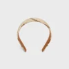 CELINE Chains Stirnband aus Seide und Kalbsleder