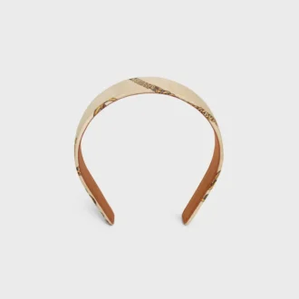 CELINE Chains Stirnband aus Seide und Kalbsleder