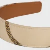 CELINE Chains Stirnband aus Seide und Kalbsleder