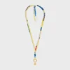 CELINE Charms Cordon-Halskette aus Seide und Messing mit Goldfinish CELINE Charms Cordon-Halskette aus Seide und Messing mit Goldfinish