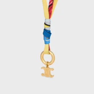 CELINE Charms Cordon-Halskette aus Seide und Messing mit Goldfinish