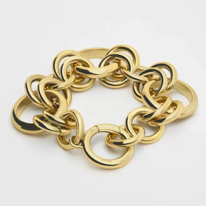 CELINE Charms Heritage Chunky Armband aus Messing mit Goldfinish