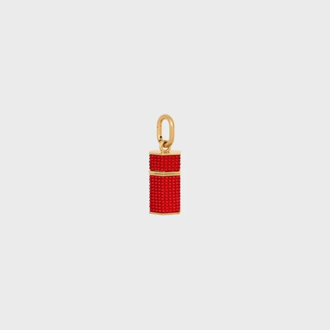 CELINE Charms Säulenförmige Perlenbox aus Perlen und Messing mit Goldfinish