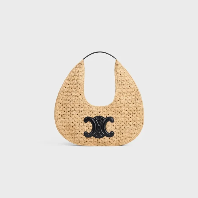 CELINE Classic Panier Hobo-Tasche aus Raffia und Kalbsleder CELINE Classic Panier Hobo-Tasche aus Raffia und Kalbsleder