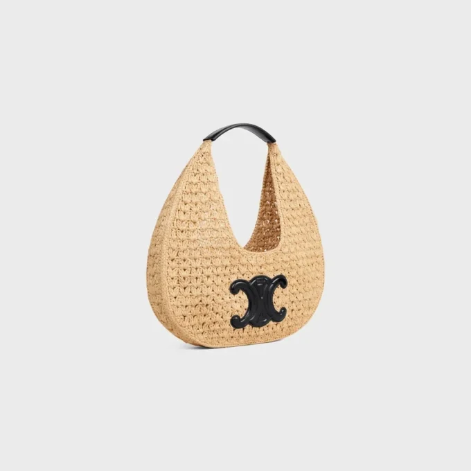 CELINE Classic Panier Hobo-Tasche aus Raffia und Kalbsleder CELINE Classic Panier Hobo-Tasche aus Raffia und Kalbsleder