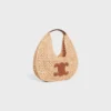 CELINE Classic Panier Hobo-Tasche aus Raffia und Kalbsleder CELINE Classic Panier Hobo-Tasche aus Raffia und Kalbsleder