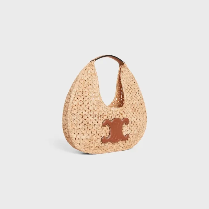 CELINE Classic Panier Hobo-Tasche aus Raffia und Kalbsleder CELINE Classic Panier Hobo-Tasche aus Raffia und Kalbsleder