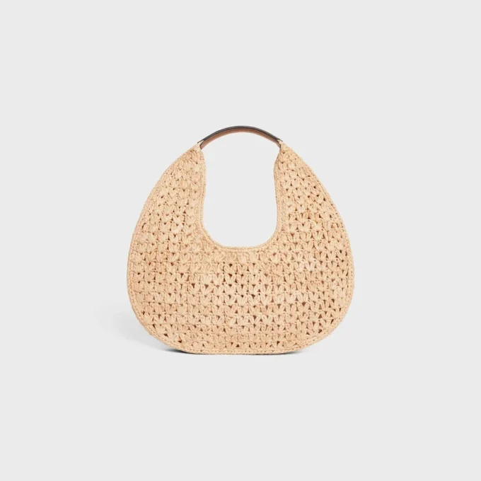 CELINE Classic Panier Hobo-Tasche aus Raffia und Kalbsleder CELINE Classic Panier Hobo-Tasche aus Raffia und Kalbsleder