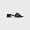 CELINE Clemence Pantolette aus Lammleder und lackiertem Kalbsleder CELINE Clemence Pantolette aus Lammleder und lackiertem Kalbsleder