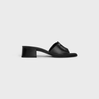 CELINE Clemence Pantolette aus Lammleder und lackiertem Kalbsleder