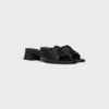 CELINE Clemence Pantolette aus Lammleder und lackiertem Kalbsleder CELINE Clemence Pantolette aus Lammleder und lackiertem Kalbsleder