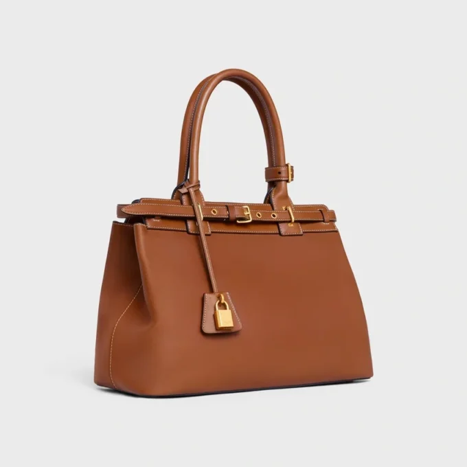 Celine Conti Tasche aus naturfarbenem Kalbsleder Celine Conti Tasche aus naturfarbenem Kalbsleder