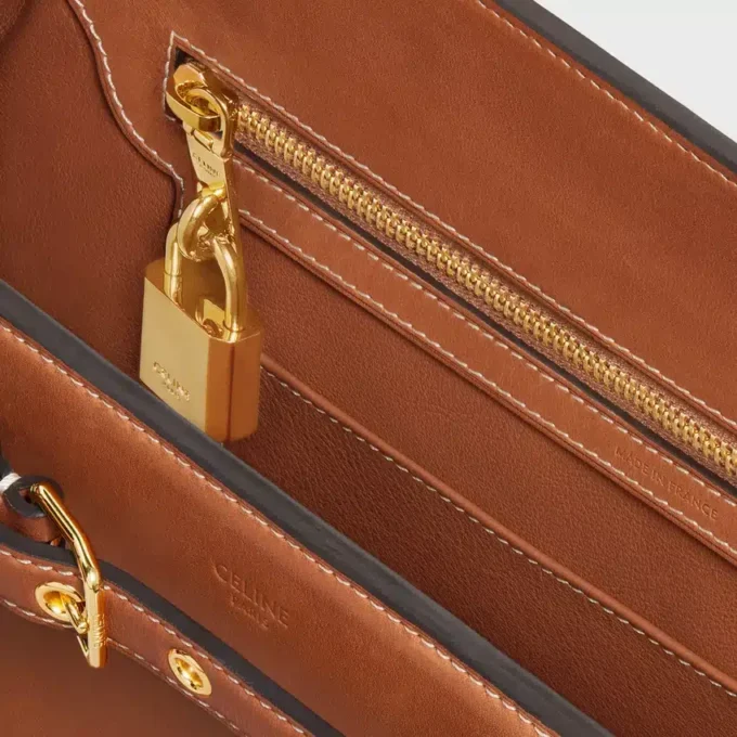 Celine Conti Tasche aus naturfarbenem Kalbsleder Celine Conti Tasche aus naturfarbenem Kalbsleder
