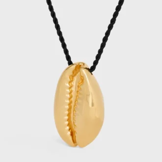CELINE Dafila Muschel-Halskette aus Messing mit Goldfinish und Seide