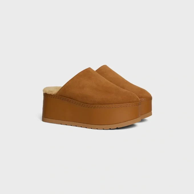 CELINE Dana – Keilabsatz-Pantolette aus Kalbsveloursleder