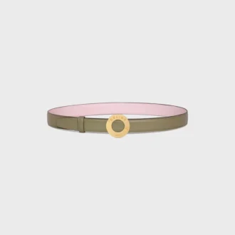 CELINE Disc-Schnalle 25 mm aus Metall & wendbarer Riemen 25 mm aus Taurillon