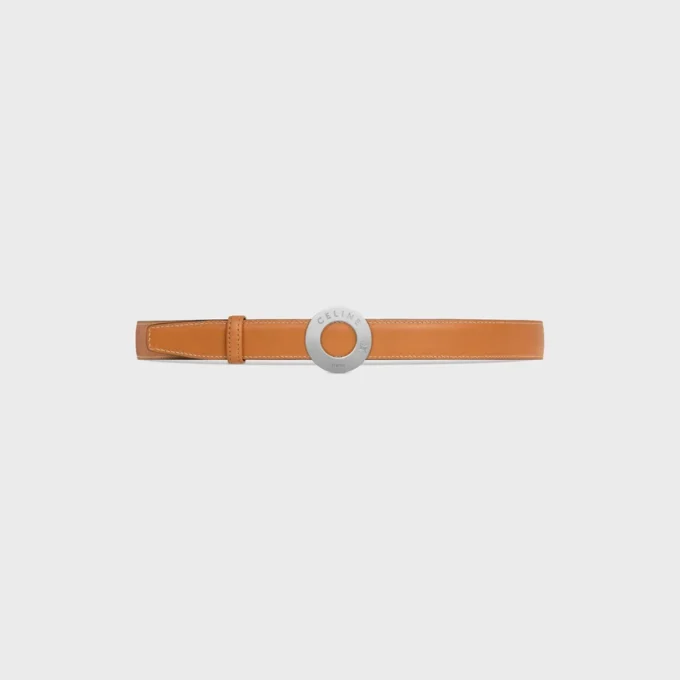 CELINE Disc-Schnalle 25 mm aus Metall & wendbares Armband 25 mm aus Taurillon und naturbelassenem Kalbsleder
