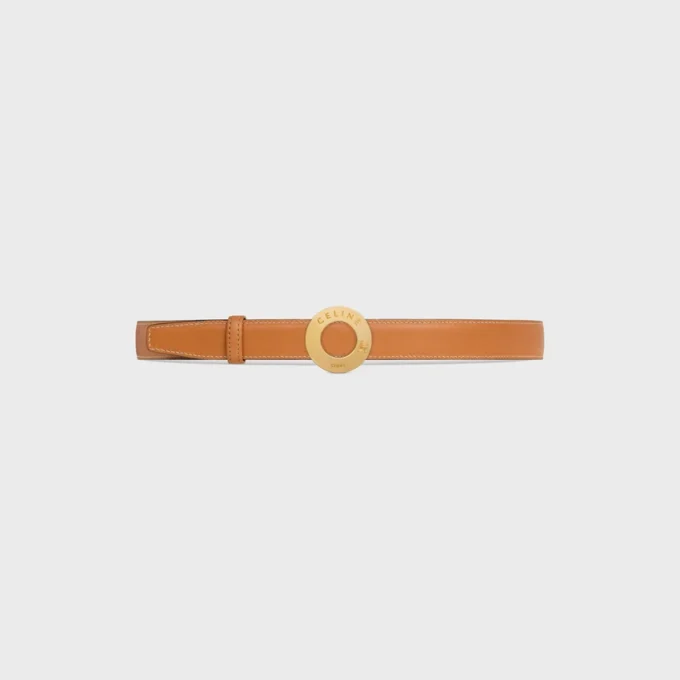 CELINE Disc-Schnalle 25 mm aus Metall & wendbares Armband 25 mm aus Taurillon und naturbelassenem Kalbsleder