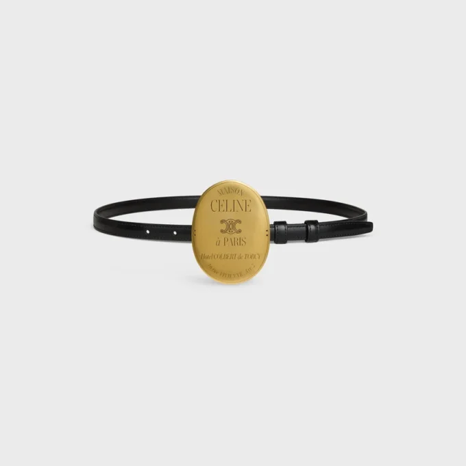 CELINE Gürtel 13 mm aus Taurillon-Leder CELINE Gürtel 13 mm aus Taurillon-Leder