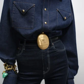 CELINE Gürtel 13 mm aus Taurillon-Leder