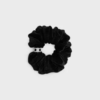 CELINE-Haargummi mit Prägung aus Polyester und Messing mit Rhodium-Finish CELINE-Haargummi mit Prägung aus Polyester und Messing mit Rhodium-Finish