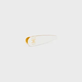 CELINE-Haarspange aus Messing mit Goldfinish, Stahl und Zamak