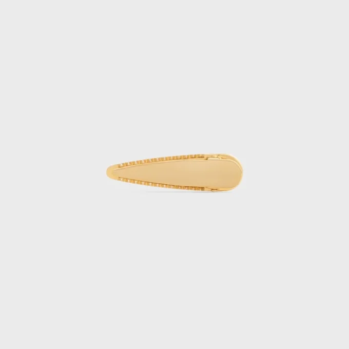 CELINE-Haarspange aus Messing mit Goldfinish, Stahl und Zamak