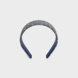 CELINE Jacquard Triomphe Stirnband aus Baumwolle, Polyamid, Polyester und Kalbsleder CELINE Jacquard Triomphe Stirnband aus Baumwolle, Polyamid, Polyester und Kalbsleder
