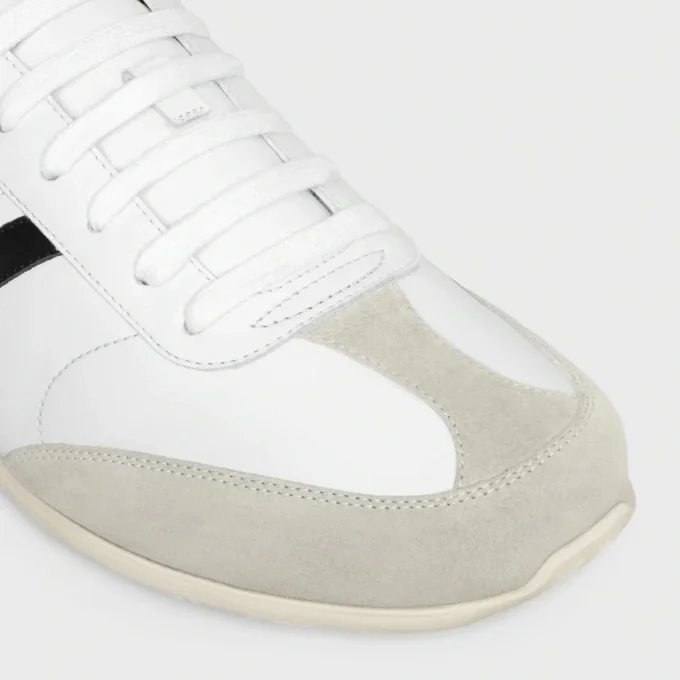 CELINE Jogger Low Schnürsneaker aus Kalbsleder und Wildleder