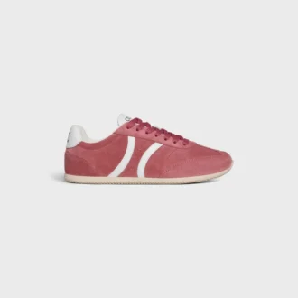 CELINE Jogger Low Schnürsneaker mit Triomphe-Motiv aus Wildleder und Kalbsleder