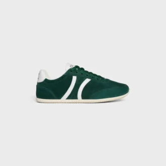 CELINE Jogger Low Schnürsneaker mit Triomphe-Motiv aus Wildleder und Kalbsleder