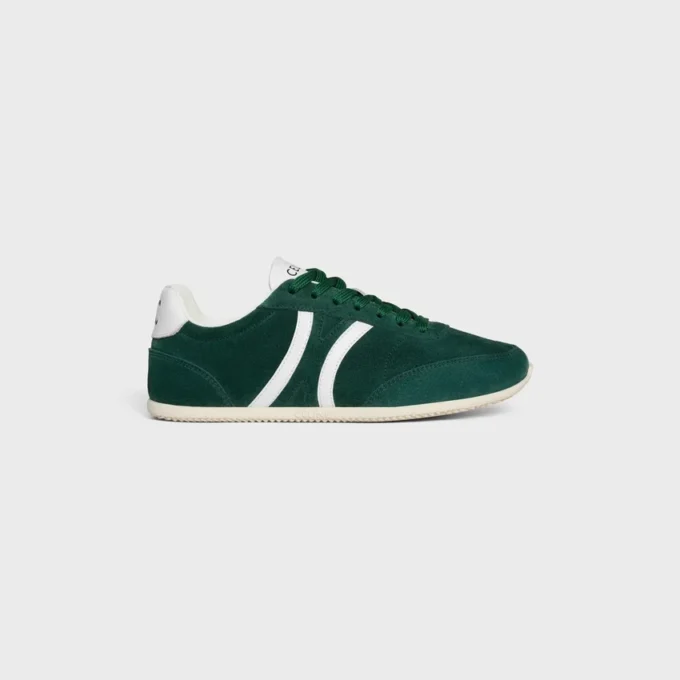 CELINE Jogger Low Schnürsneaker mit Triomphe-Motiv aus Wildleder und Kalbsleder CELINE Jogger Low Schnürsneaker mit Triomphe-Motiv aus Wildleder und Kalbsleder