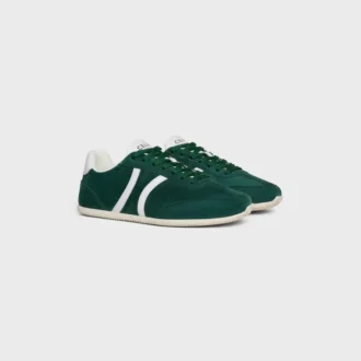 CELINE Jogger Low Schnürsneaker mit Triomphe-Motiv aus Wildleder und Kalbsleder