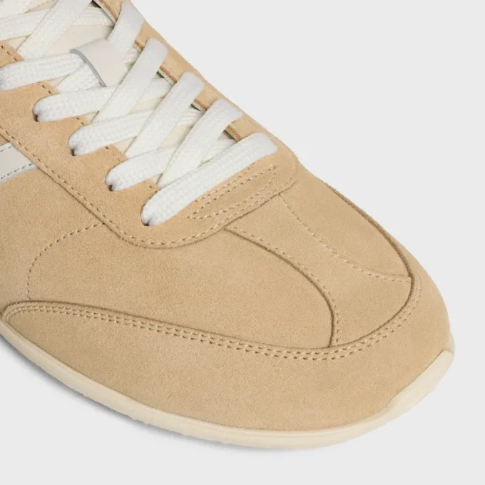 CELINE Jogger – Niedriger Schnürsneaker aus Wildleder und Kalbsleder