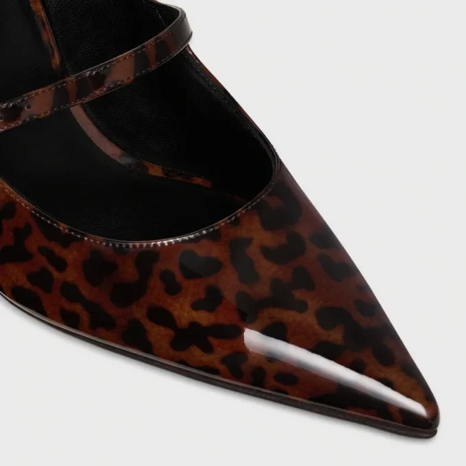 CELINE Judy Riemchenpumps aus bedrucktem Leoparden-Lackkalbsleder CELINE Judy Riemchenpumps aus bedrucktem Leoparden-Lackkalbsleder