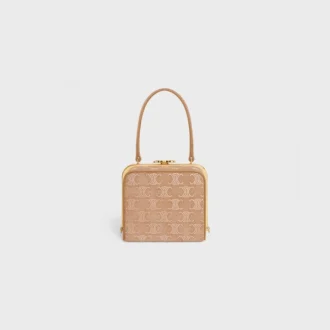 CELINE Lana Minaudiere aus Kalbsveloursleder mit Triomphe-Strass