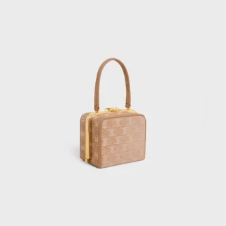 CELINE Lana Minaudiere aus Kalbsveloursleder mit Triomphe-Strass