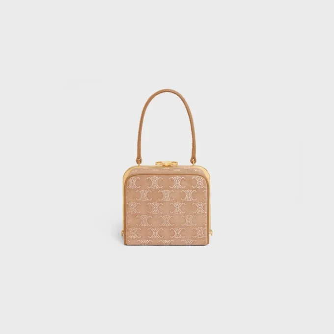 CELINE Lana Minaudiere aus Kalbsveloursleder mit Triomphe-Strass CELINE Lana Minaudiere aus Kalbsveloursleder mit Triomphe-Strass